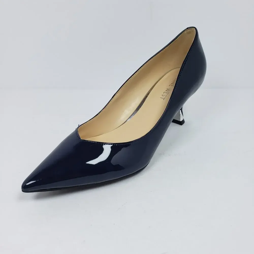 Nine West Andes Womens Size 9.5 Dark Blue Formal Point Toe Pump 2.75